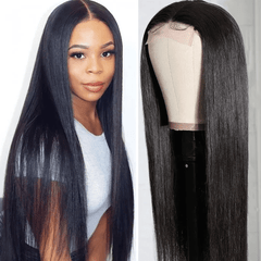 Straight Human Hair 13A 4x4 Lace Part Wig Preplucked Natural Hairline 150% Density