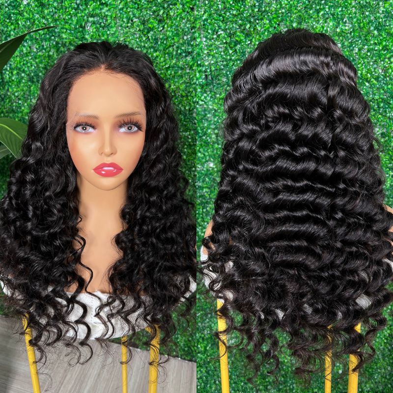 Deep Wave Glueless Wig Skin Melt 13*4 Lace Front Wigs For Women