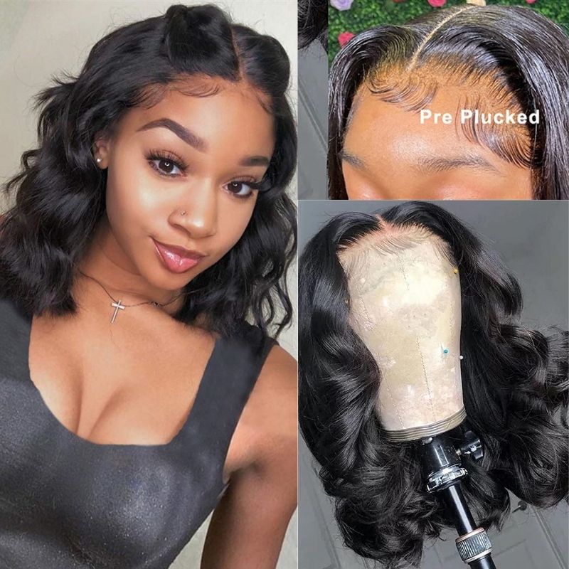 Affordable Short Bob Wig 13*4 T Part Lace Front Human Hair Wigs