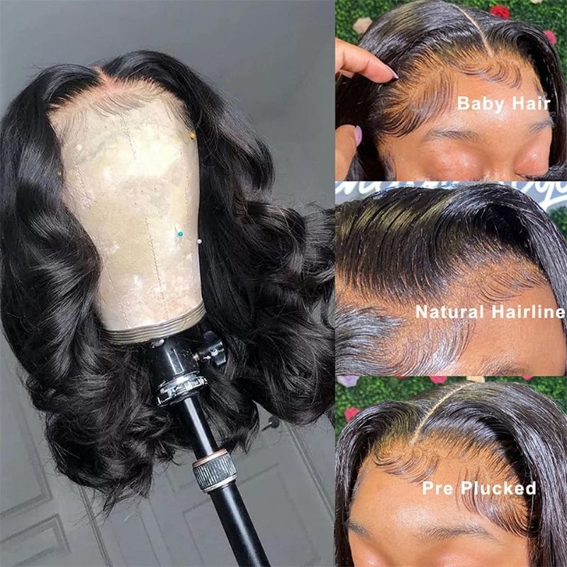 Affordable Short Bob Wig 13*4 T Part Lace Front Human Hair Wigs