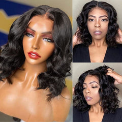 Affordable Short Bob Wig 13*4 T Part Lace Front Human Hair Wigs