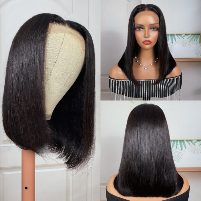 Glueless 4*4 Lace Closure Bob Wig Invisible Lace Human Hair Wigs