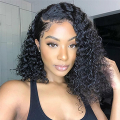 Wet And Wavy 13x4 Lace Closure Wig Short Bob Water Wave Human Hair Wig