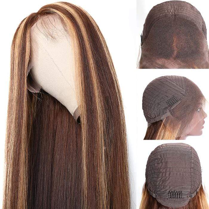 Undetectable Skin Melt Lace Wig Lace Front Wigs Long Straight Hair Perfect Honey Highlight Wig